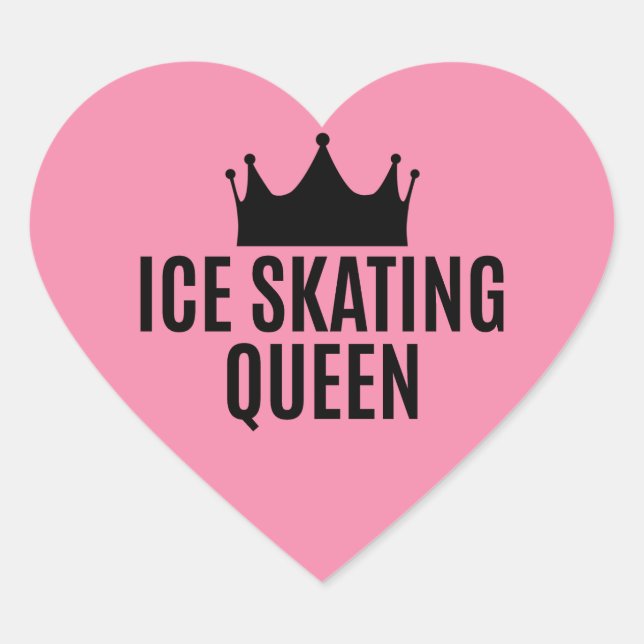 Ice Skating Queen - Ice Skating  Heart Sticker (Front)