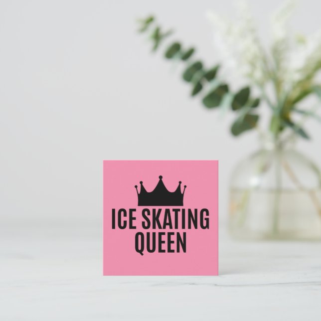 Ice Skating Queen - Ice Skating  Square Business Card (Standing Front)
