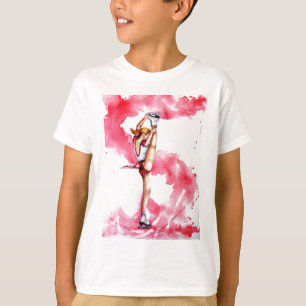 Ice skating Red Streak Figure Skater T-Shirt