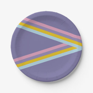 Ice Skating Retro Birthday Paper Plate