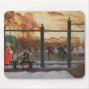 Ice Skating Rink in Winter (by Konstantin Somov) Mouse Pad