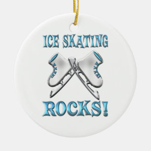Ice Skating Rocks Ceramic Tree Decoration