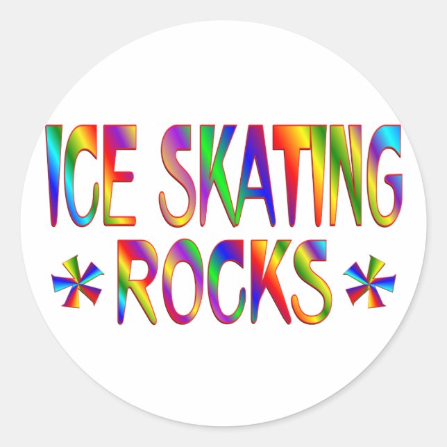 ICE SKATING ROCKS CLASSIC ROUND STICKER (Front)