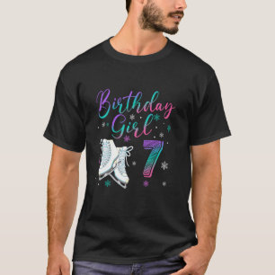 Ice Skating Rolling 7 Year Old 7th Birthday Girl P T-Shirt