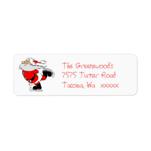 Ice Skating Santa Address Labels