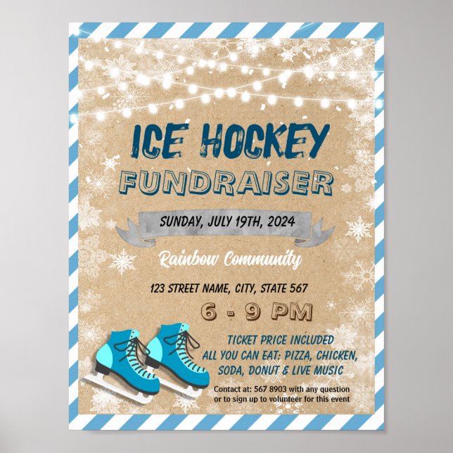 Ice skating school event template poster (Front)