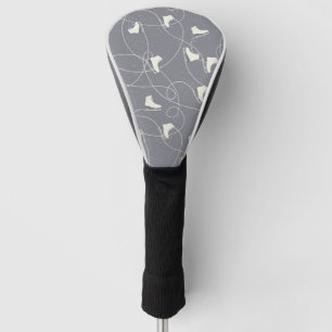 Ice Skating Shoes Marks Grey White Pattern Golf Head Cover