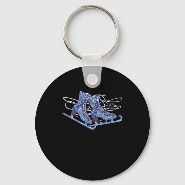 Ice Skating Shoes Winter Sports Gift Key Ring (Front)