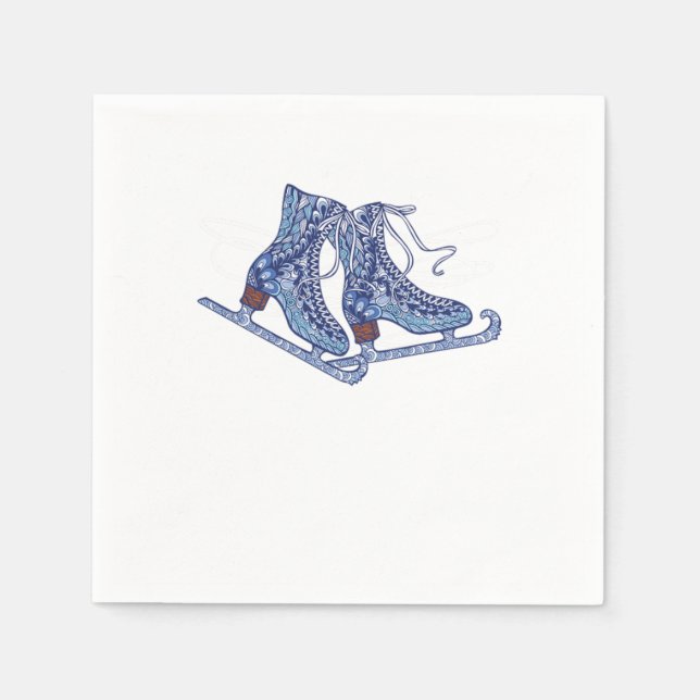 Ice Skating Shoes Winter Sports Gift Napkin (Front)