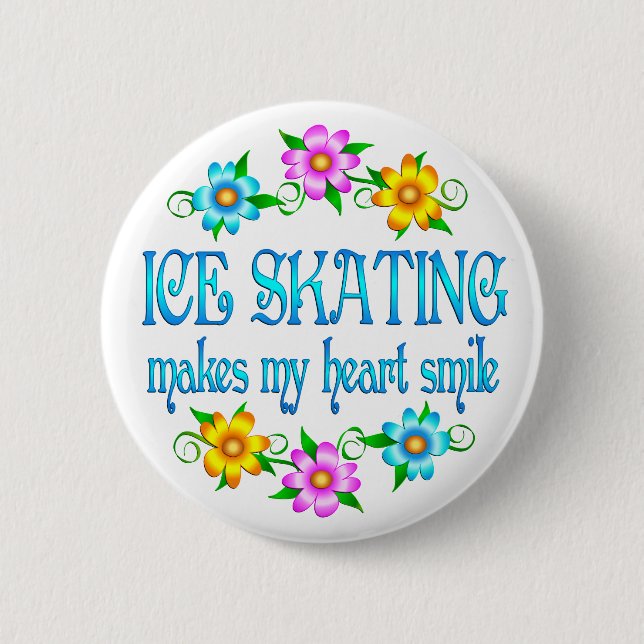Ice Skating Smiles 6 Cm Round Badge (Front)