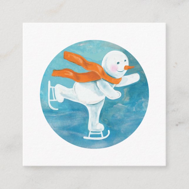 Ice Skating Snowman   Enclosure Card (Front)