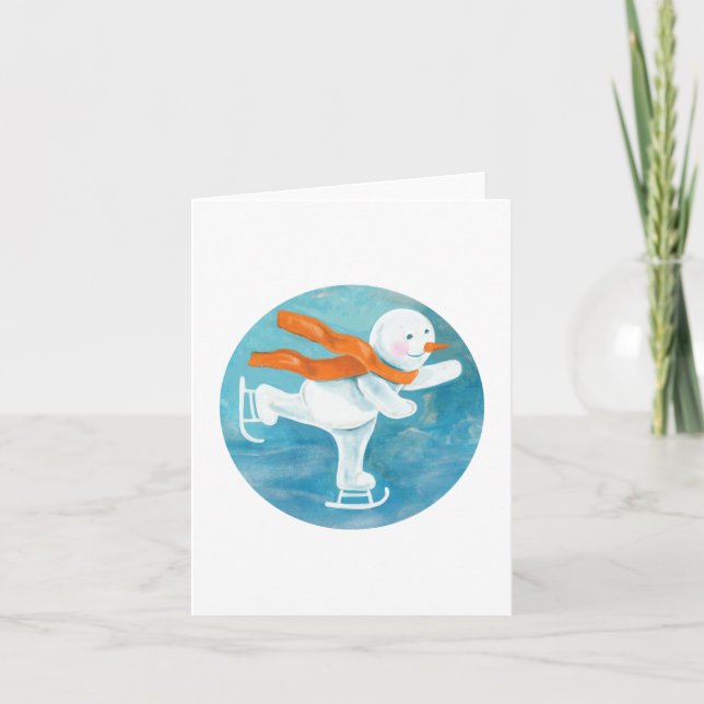 Ice Skating Snowman   Invitation (Front)