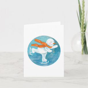Ice Skating Snowman   Invitation