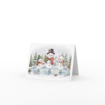 Ice Skating Snowmen Family