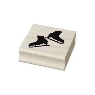 Ice skating stamp figure skates pair