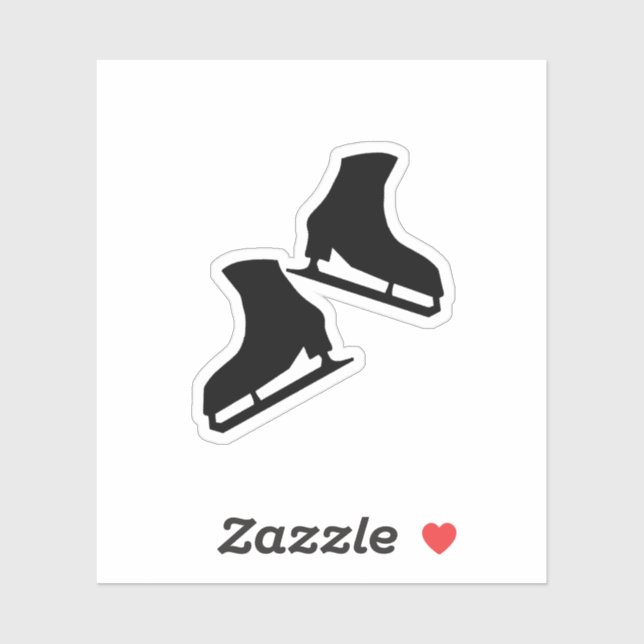 Ice skating stickers (figure skates in black) (Sheet)