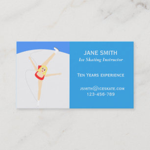 Ice Skating teacher freelance instructor Business Card