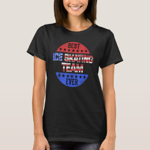 Ice Skating Team Independence Day Patriotic Skater T-Shirt