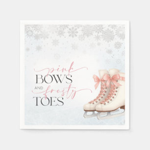 Ice Skating Teen Birthday Pink Bow Napkin