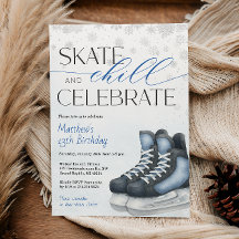Ice Skating Teen Boy's Hockey Birthday Invitation