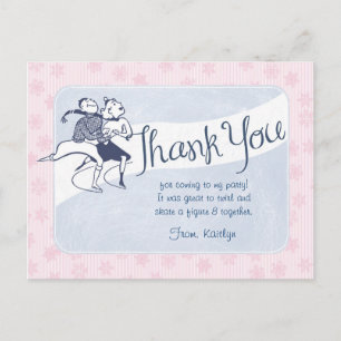 Ice Skating Thank You Postcard