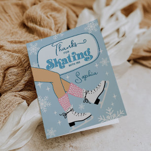 Ice Skating Winter Birthday Party Thank You Card