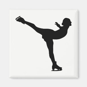 Ice Skating Woman Silhouette Magnet