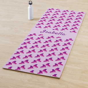 Ice skating yoga mat skate pair pattern pink