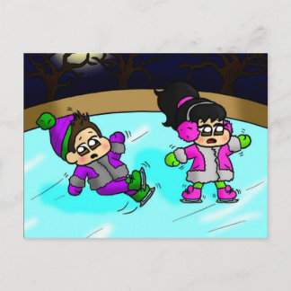 Ice slipping postcard