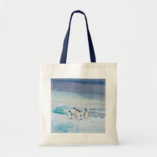Ice & Snow | Adelie Penguins Antarctica Tote Bag (Front)