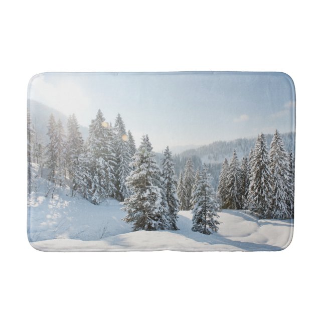 Ice & Snow | Allgäu Bavaria Southern Germany Bath Mat (Front)
