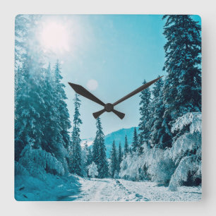 Ice & Snow Altai Nature Reserve, Russia Square Wall Clock