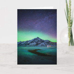 Ice & Snow   Aurora Borealis Milky Way Iceland Card