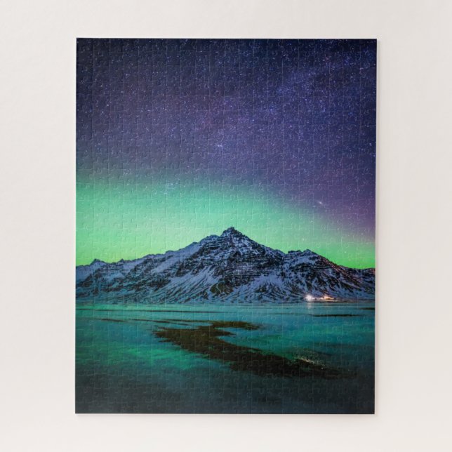 Ice & Snow | Aurora Borealis Milky Way Iceland Jigsaw Puzzle (Vertical)