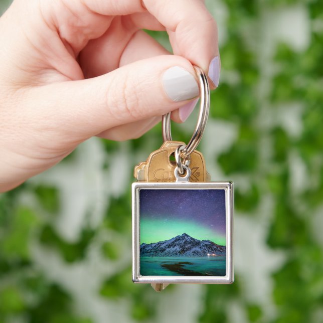 Ice & Snow | Aurora Borealis Milky Way Iceland Key Ring (Hand)