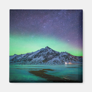 Ice & Snow Aurora Borealis Milky Way Iceland Magnet