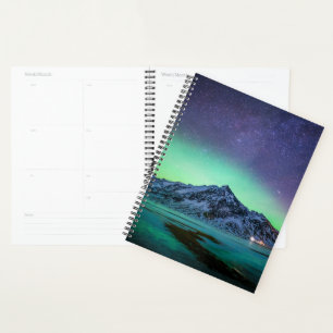 Ice & Snow Aurora Borealis Milky Way Iceland Planner