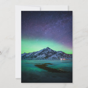 Ice & Snow   Aurora Borealis Milky Way Iceland Thank You Card