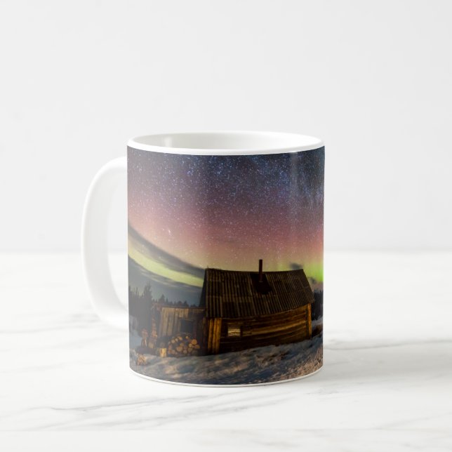 Ice & Snow | Aurora Polaris Murmansk, Iceland Coffee Mug (Front Left)