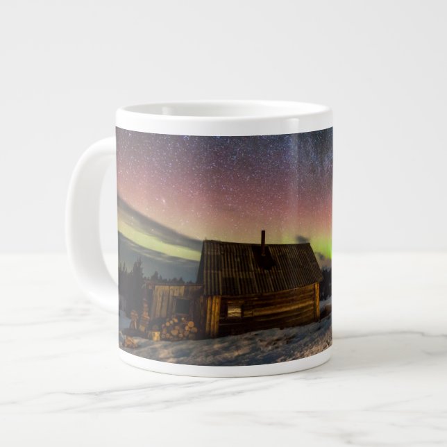Ice & Snow | Aurora Polaris Murmansk, Iceland Large Coffee Mug (Front Left)