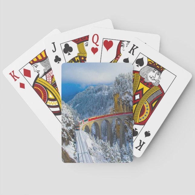 Ice & Snow | Bernina Express, Switzerland Playing Cards (Back)