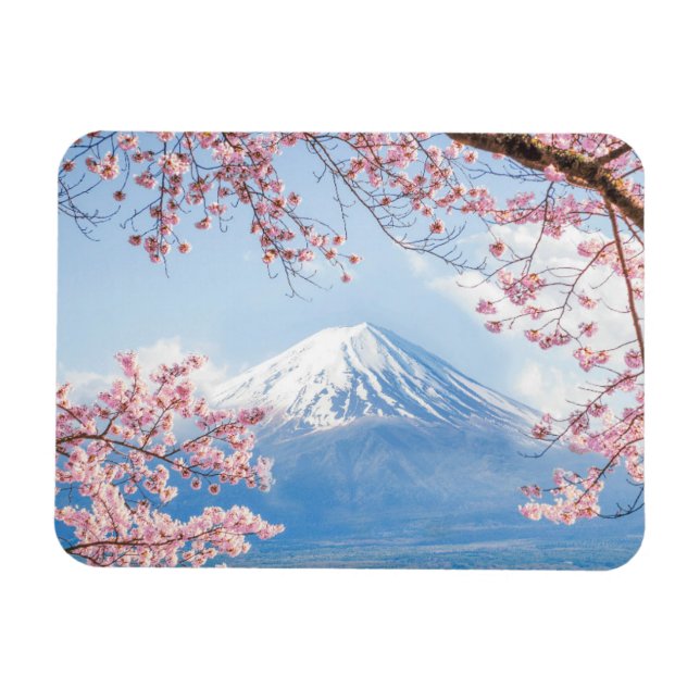 Ice & Snow | Cherry Blossoms Mt. Fuji Japan Magnet (Horizontal)