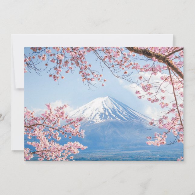 Ice & Snow | Cherry Blossoms Mt. Fuji Japan Thank You Card (Front)