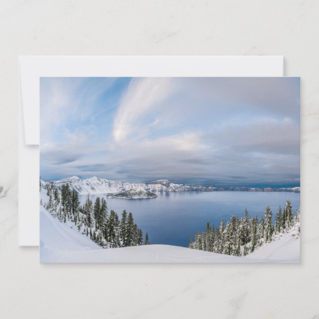 Ice & Snow | Crater Lake Oregon Thank You Card (Front)