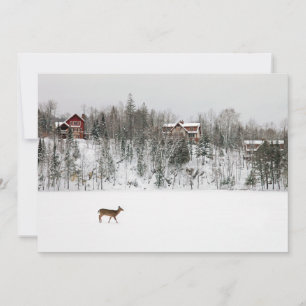 Ice & Snow Deer in Snow Quebec, Canada Thank You Card