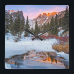 Ice & Snow | Estes Park, Colorado Square Wall Clock<br><div class="desc">This amazing Getty Images photo features a little stream near Rocky Mountain National Park near Estes Park,  CO,  USA.</div>