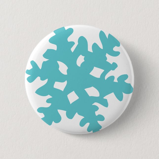 ice snow flake - snowflake 6 cm round badge (Front)
