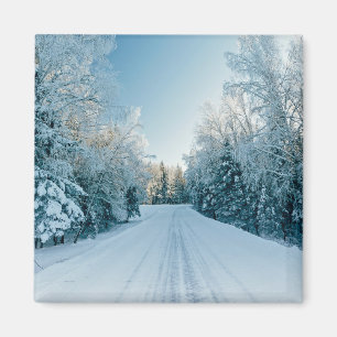 Ice & Snow Frozen Winter Road Russia, Siberia Magnet