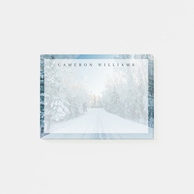 Ice & Snow | Frozen Winter Road Russia, Siberia Post-it Notes (Front)