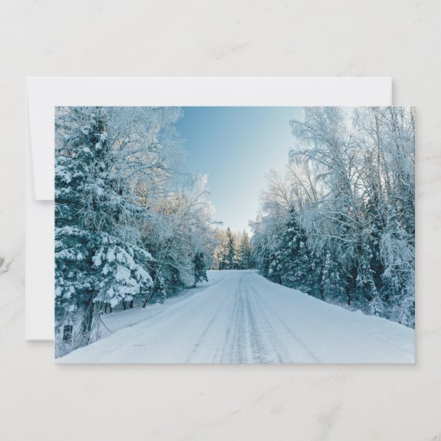 Ice & Snow | Frozen Winter Road Russia, Siberia Thank You Card (Front)